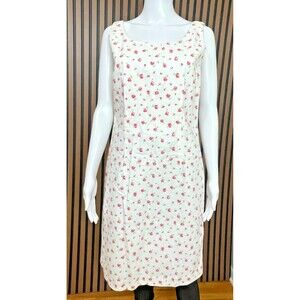 Lauren Ralph Lauren Women's Dress Tank Mini Sleeveless Back Slit M White Floral